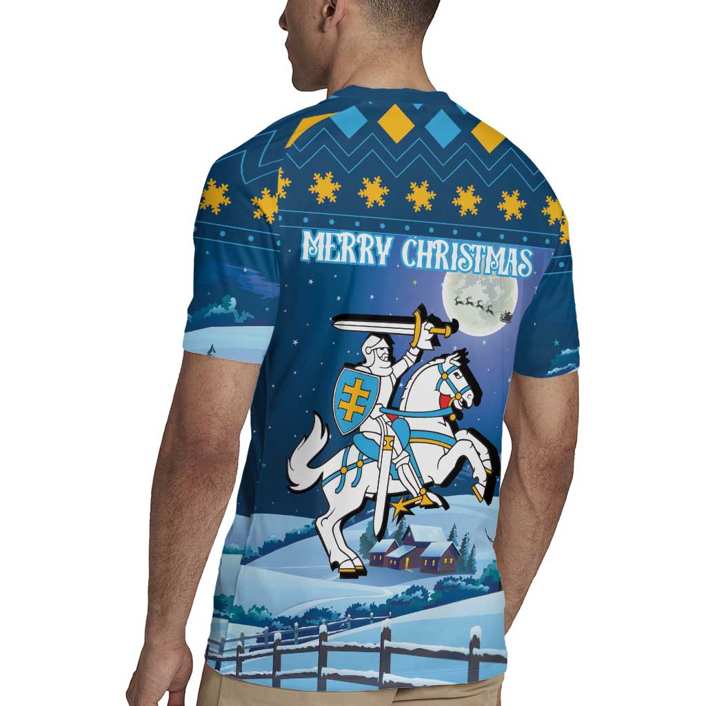 Lithuania Christmas Rugby Jersey Coat Of Arms Merry Xmas - Wonder Print Shop