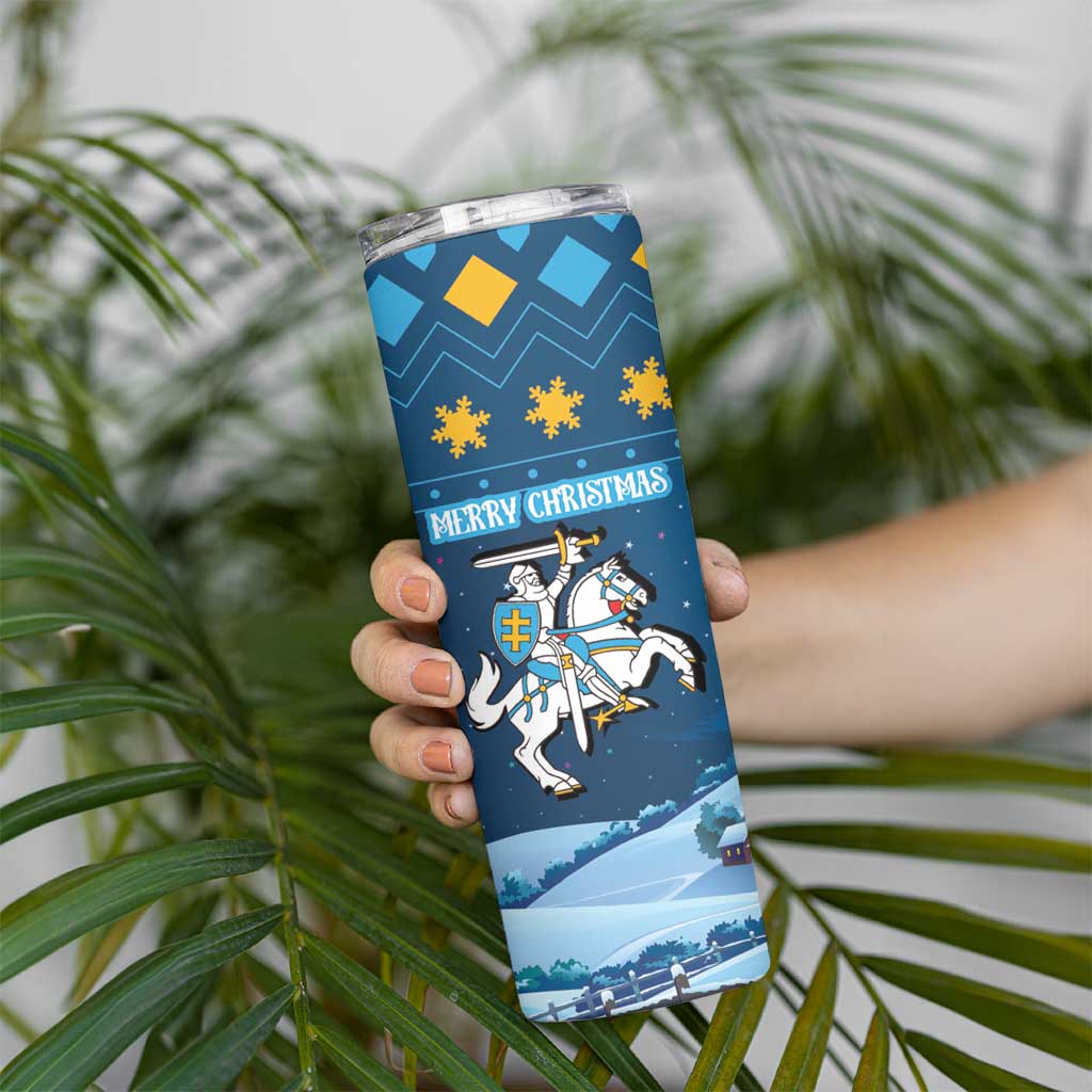 Lithuania Christmas Skinny Tumbler Coat Of Arms Merry Xmas - Wonder Print Shop