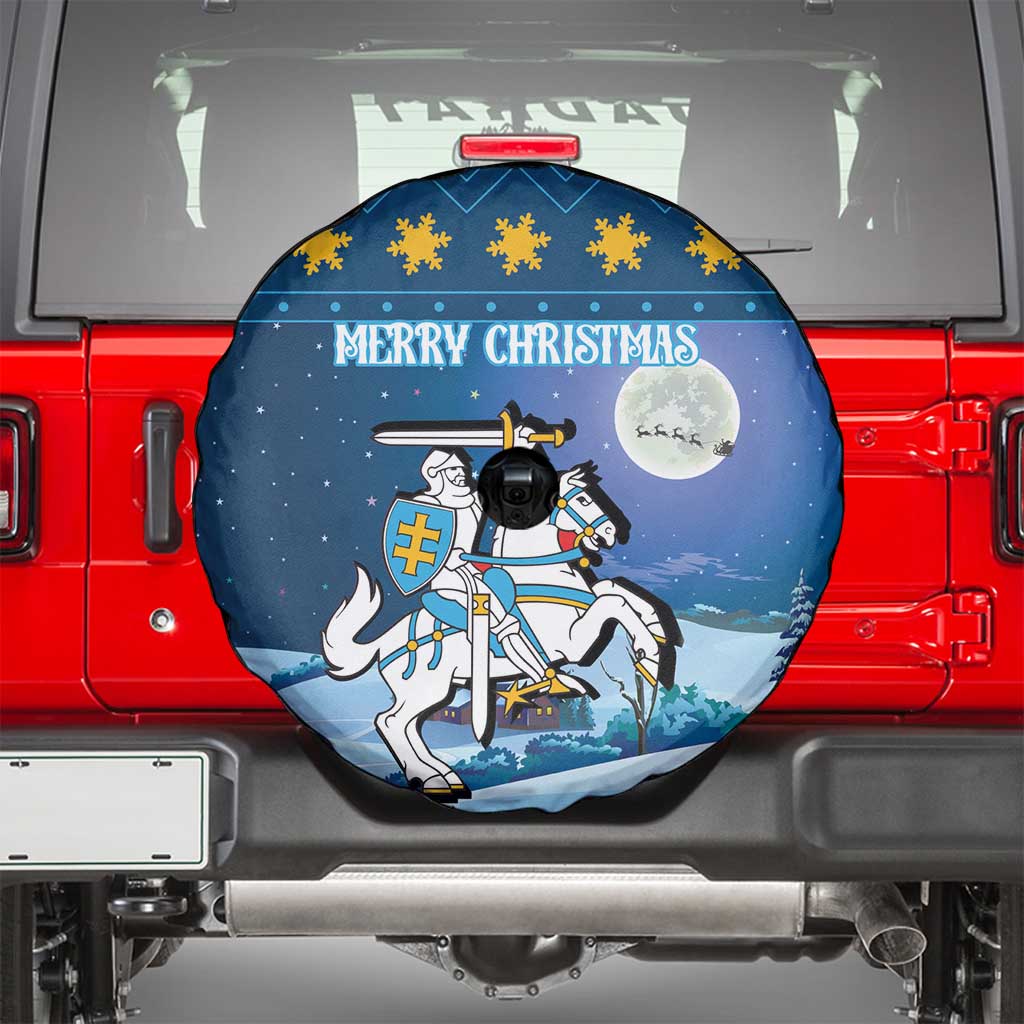 Lithuania Christmas Spare Tire Cover Coat Of Arms Merry Xmas - Wonder Print Shop