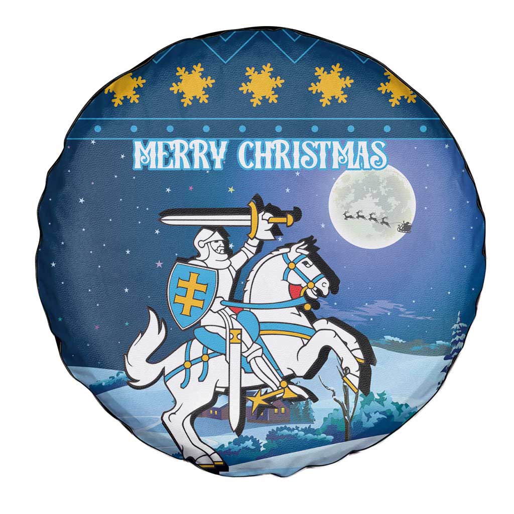 Lithuania Christmas Spare Tire Cover Coat Of Arms Merry Xmas - Wonder Print Shop