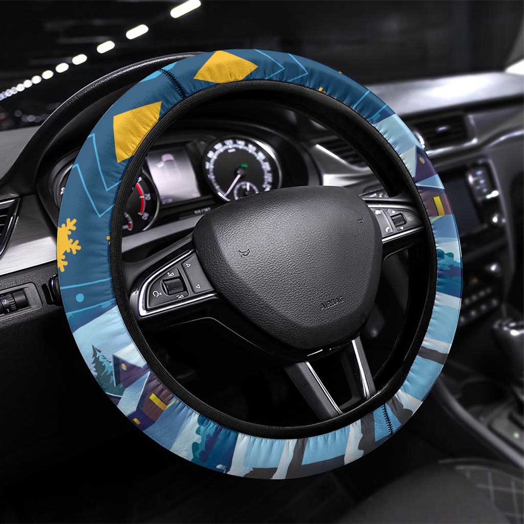 Lithuania Christmas Steering Wheel Cover Coat Of Arms Merry Xmas - Wonder Print Shop