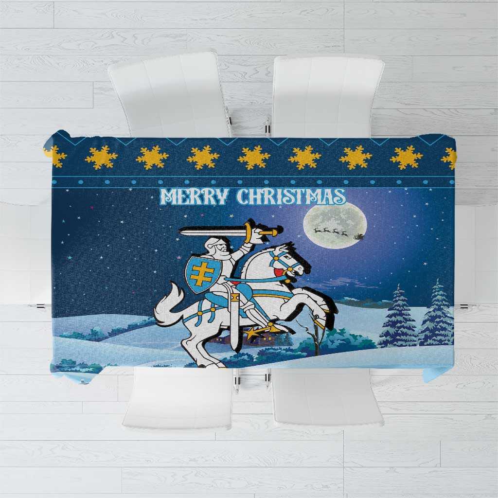 Lithuania Christmas Tablecloth Coat Of Arms Merry Xmas - Wonder Print Shop