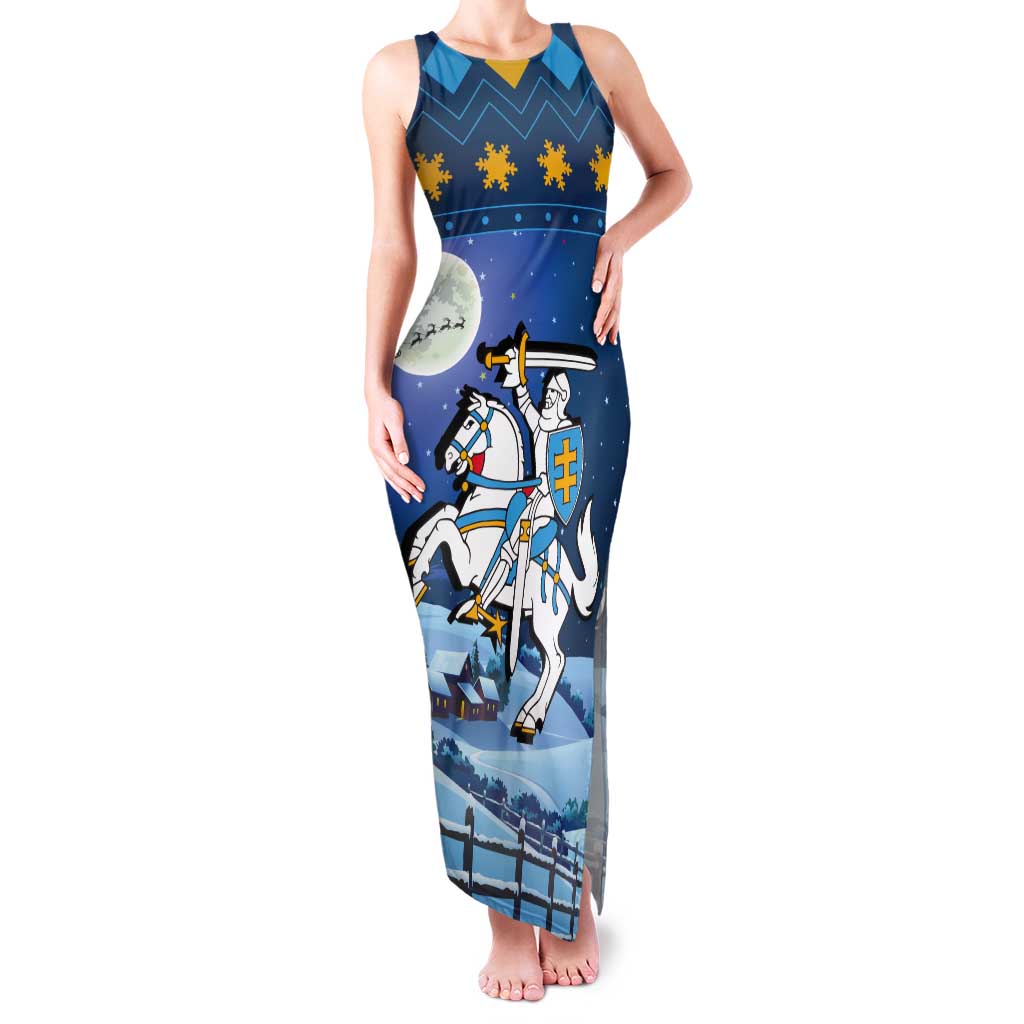 Lithuania Christmas Tank Maxi Dress Coat Of Arms Merry Xmas - Wonder Print Shop