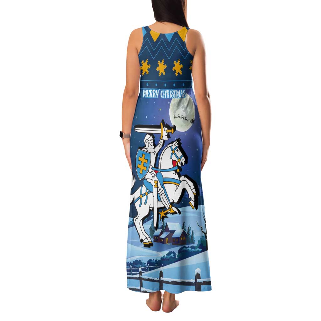 Lithuania Christmas Tank Maxi Dress Coat Of Arms Merry Xmas - Wonder Print Shop