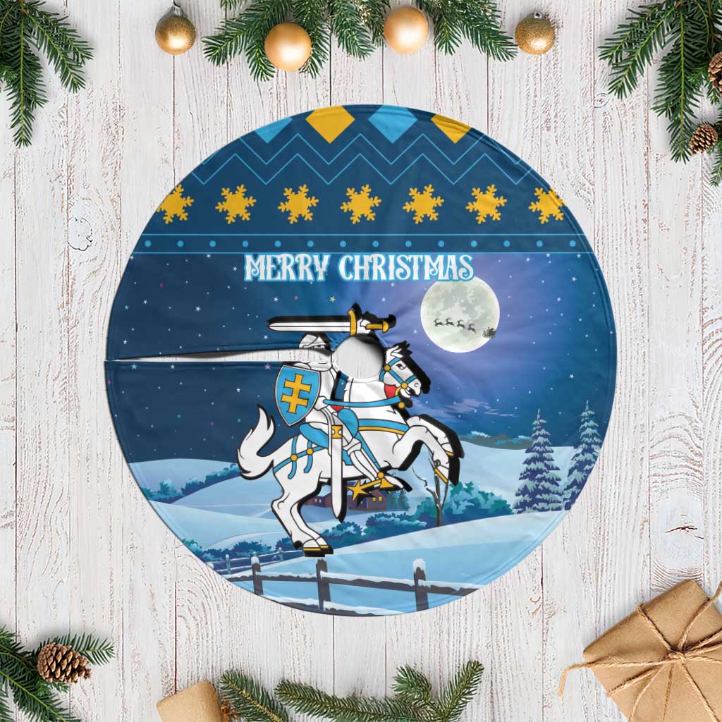 Lithuania Christmas Tree Skirt Coat Of Arms Merry Xmas - Wonder Print Shop