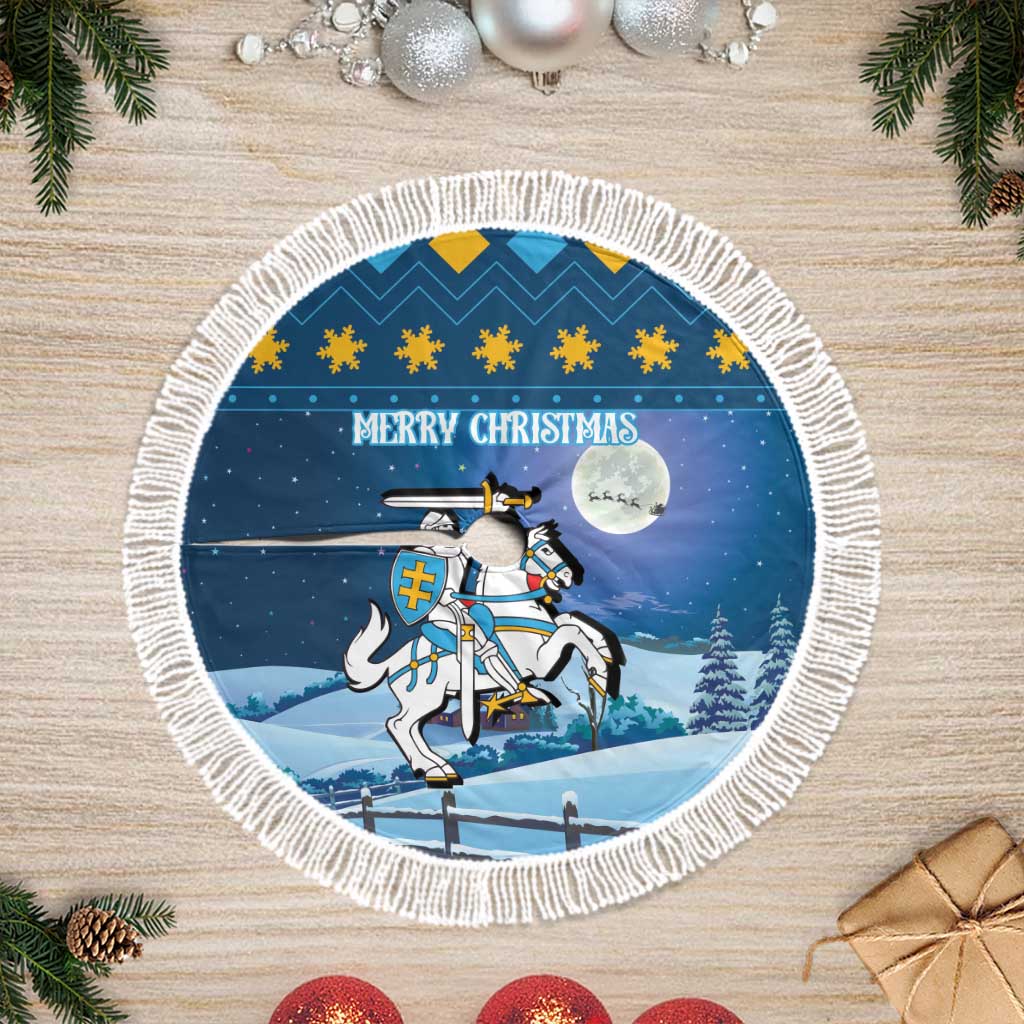 Lithuania Christmas Tree Skirt Coat Of Arms Merry Xmas - Wonder Print Shop