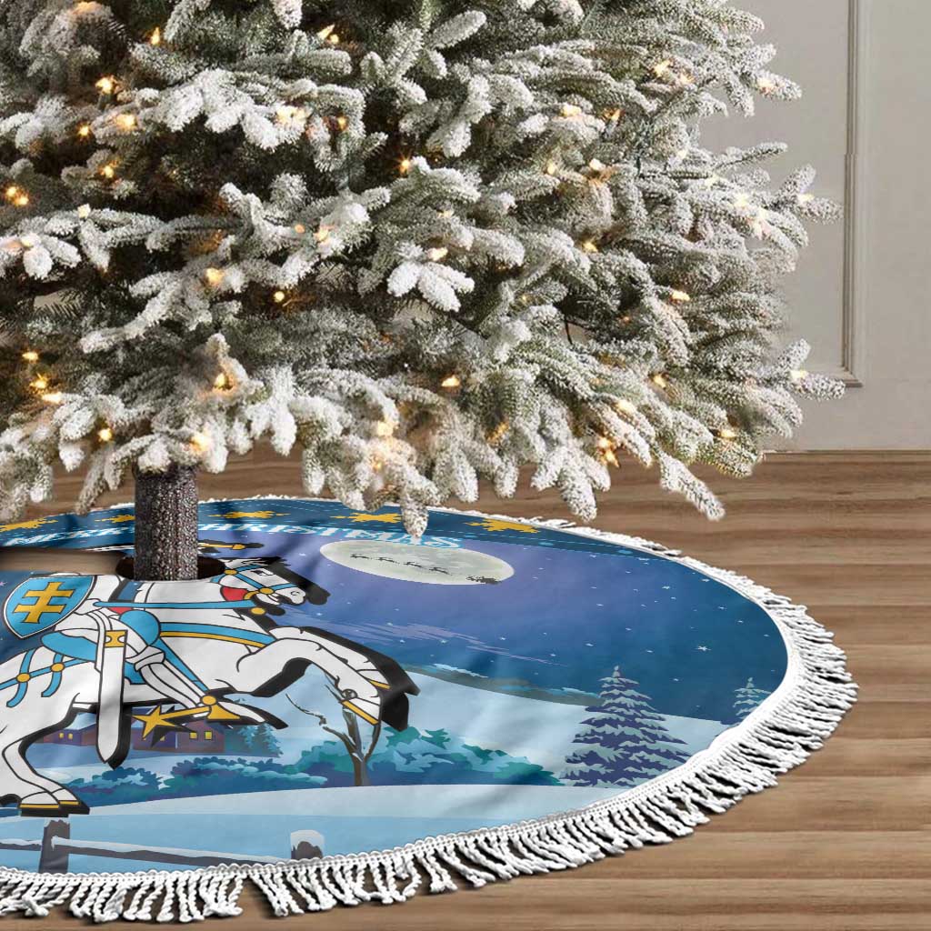Lithuania Christmas Tree Skirt Coat Of Arms Merry Xmas - Wonder Print Shop