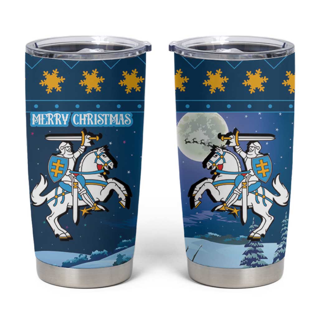 Lithuania Christmas Tumbler Cup Coat Of Arms Merry Xmas - Wonder Print Shop