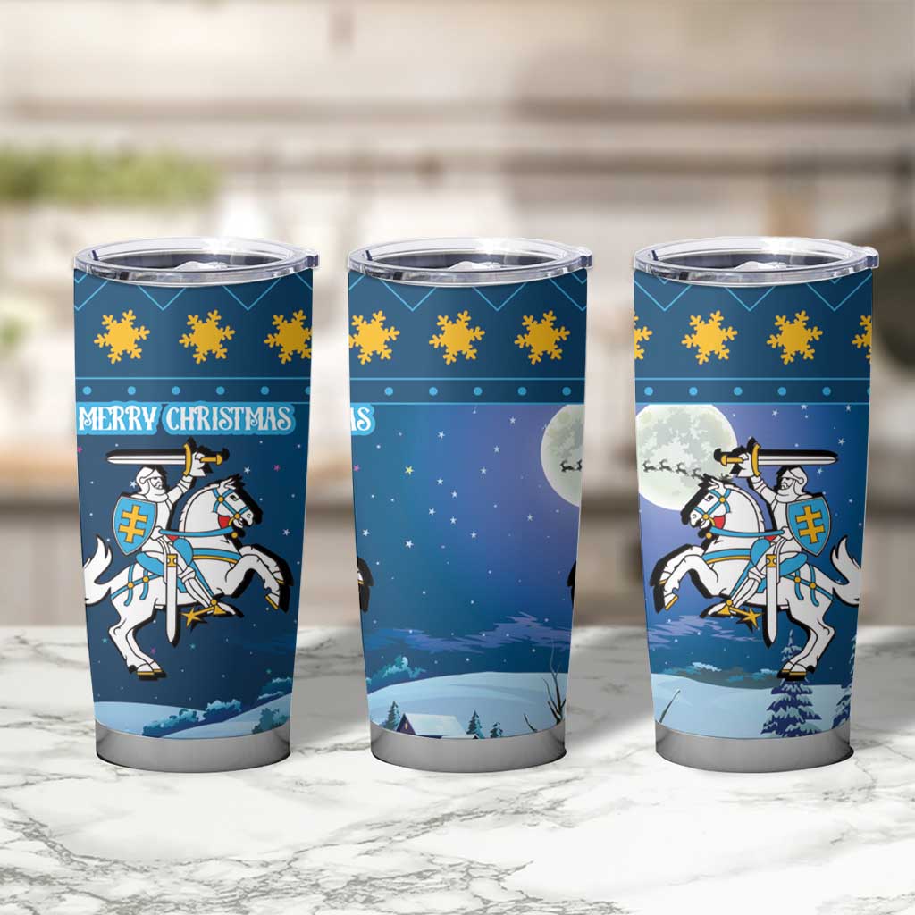 Lithuania Christmas Tumbler Cup Coat Of Arms Merry Xmas - Wonder Print Shop