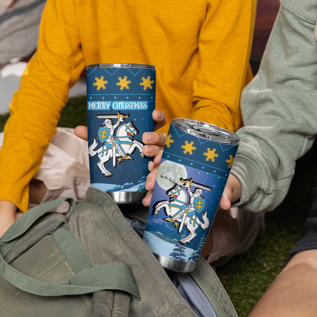 Lithuania Christmas Tumbler Cup Coat Of Arms Merry Xmas - Wonder Print Shop