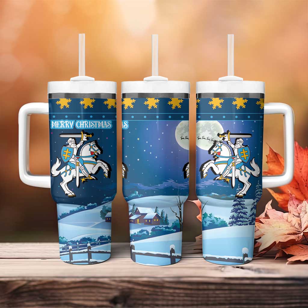 Lithuania Christmas Tumbler With Handle Coat Of Arms Merry Xmas - Wonder Print Shop