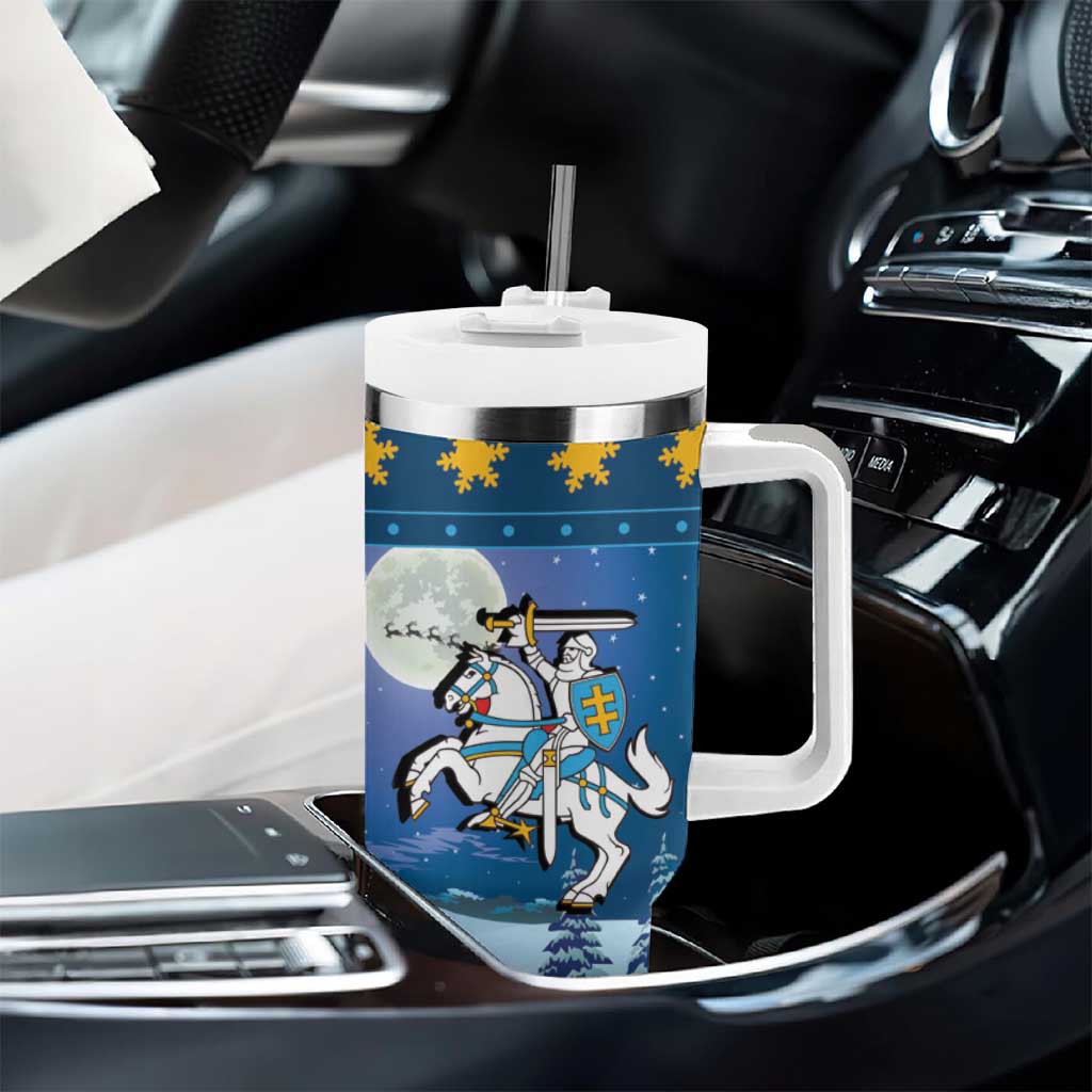 Lithuania Christmas Tumbler With Handle Coat Of Arms Merry Xmas - Wonder Print Shop