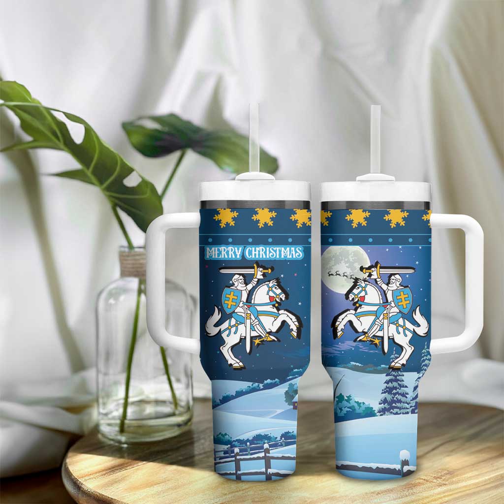 Lithuania Christmas Tumbler With Handle Coat Of Arms Merry Xmas - Wonder Print Shop