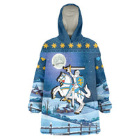 Lithuania Christmas Wearable Blanket Hoodie Coat Of Arms Merry Xmas - Wonder Print Shop