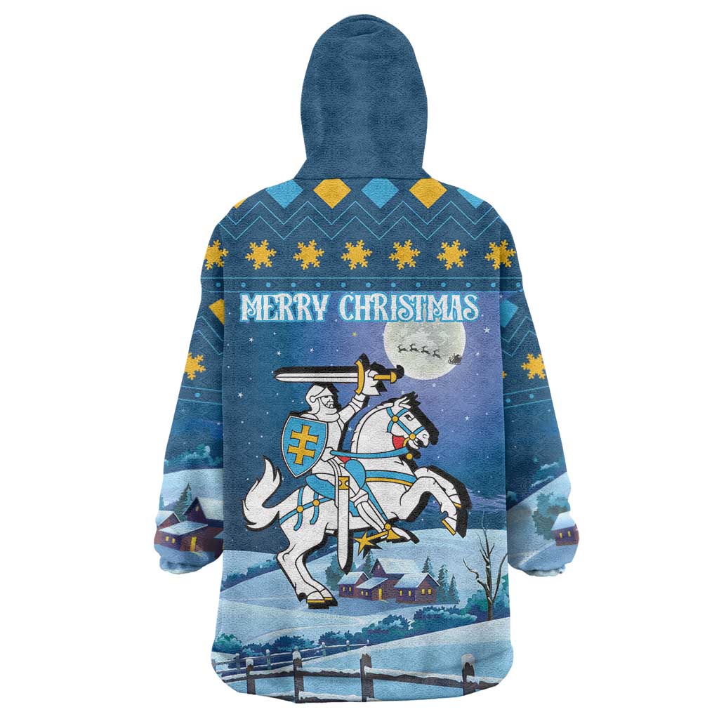 Lithuania Christmas Wearable Blanket Hoodie Coat Of Arms Merry Xmas - Wonder Print Shop