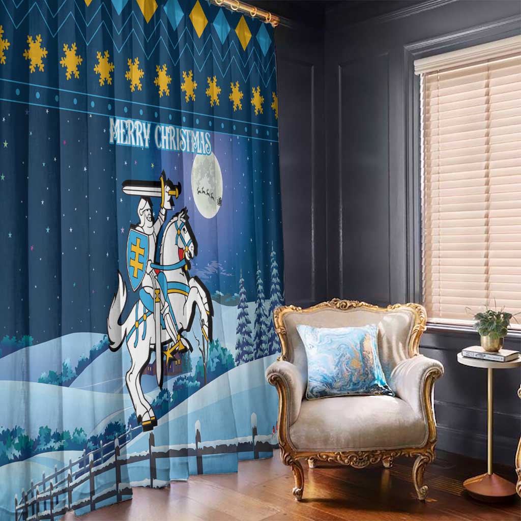 Lithuania Christmas Window Curtain Coat Of Arms Merry Xmas - Wonder Print Shop