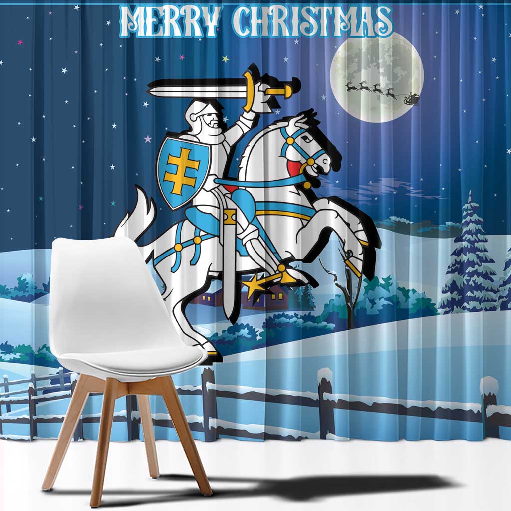 Lithuania Christmas Window Curtain Coat Of Arms Merry Xmas - Wonder Print Shop