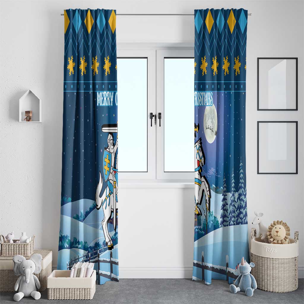 Lithuania Christmas Window Curtain Coat Of Arms Merry Xmas - Wonder Print Shop