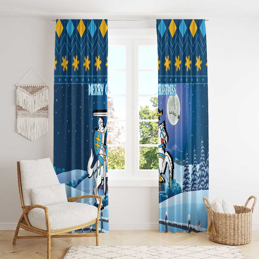 Lithuania Christmas Window Curtain Coat Of Arms Merry Xmas - Wonder Print Shop