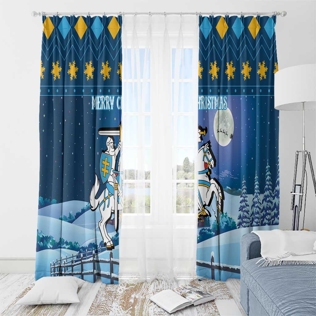 Lithuania Christmas Window Curtain Coat Of Arms Merry Xmas - Wonder Print Shop