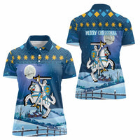 Lithuania Christmas Women Polo Shirt Coat Of Arms Merry Xmas - Wonder Print Shop
