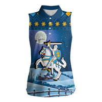 Lithuania Christmas Women Sleeveless Polo Shirt Coat Of Arms Merry Xmas - Wonder Print Shop
