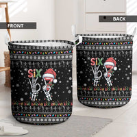 Six Seven Funny Skeleton Fingers Christmas Laundry Basket Creepy Santa Skeleton Hands - Wonder Print Shop
