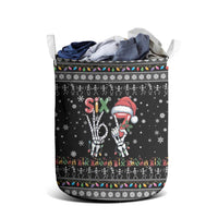 Six Seven Funny Skeleton Fingers Christmas Laundry Basket Creepy Santa Skeleton Hands - Wonder Print Shop