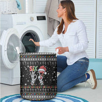 Six Seven Funny Skeleton Fingers Christmas Laundry Basket Creepy Santa Skeleton Hands - Wonder Print Shop