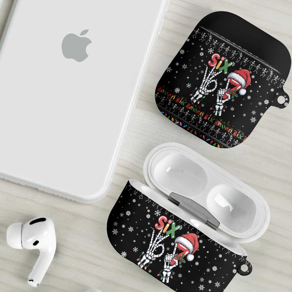 Six Seven Funny Skeleton Fingers Christmas AirPods Case Creepy Santa Skeleton Hands - Wonder Print Shop