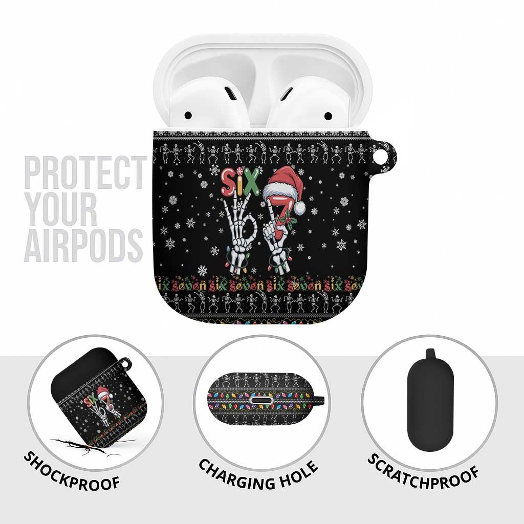 Six Seven Funny Skeleton Fingers Christmas AirPods Case Creepy Santa Skeleton Hands - Wonder Print Shop