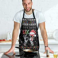 Six Seven Funny Skeleton Fingers Christmas Apron Creepy Santa Skeleton Hands - Wonder Print Shop
