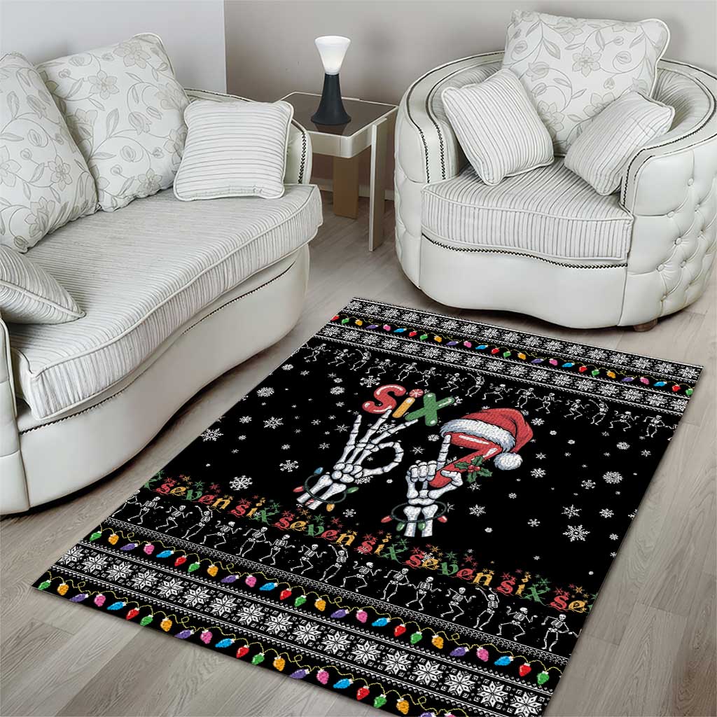 Six Seven Funny Skeleton Fingers Christmas Area Rug Creepy Santa Skeleton Hands - Wonder Print Shop