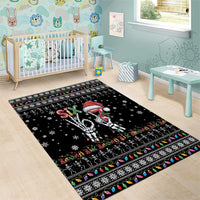 Six Seven Funny Skeleton Fingers Christmas Area Rug Creepy Santa Skeleton Hands - Wonder Print Shop
