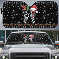 Six Seven Funny Skeleton Fingers Christmas Auto Sun Shade Creepy Santa Skeleton Hands - Wonder Print Shop