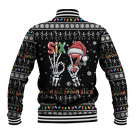 Six Seven Funny Skeleton Fingers Christmas Baseball Jacket Creepy Santa Skeleton Hands - Wonder Print Shop