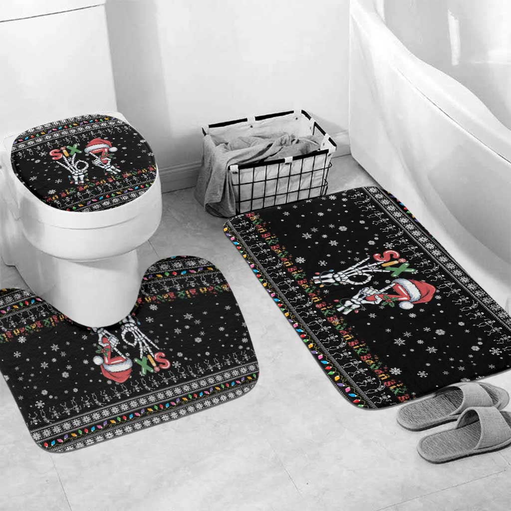 Six Seven Funny Skeleton Fingers Christmas Bathroom Set Creepy Santa Skeleton Hands - Wonder Print Shop