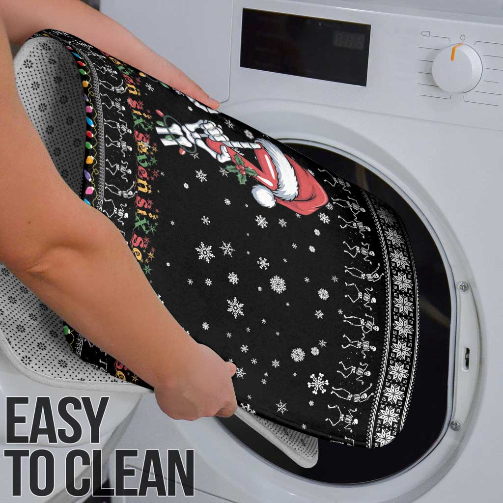 Six Seven Funny Skeleton Fingers Christmas Bathroom Set Creepy Santa Skeleton Hands - Wonder Print Shop