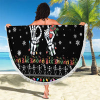 Six Seven Funny Skeleton Fingers Christmas Beach Blanket Creepy Santa Skeleton Hands - Wonder Print Shop