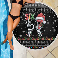 Six Seven Funny Skeleton Fingers Christmas Beach Blanket Creepy Santa Skeleton Hands - Wonder Print Shop
