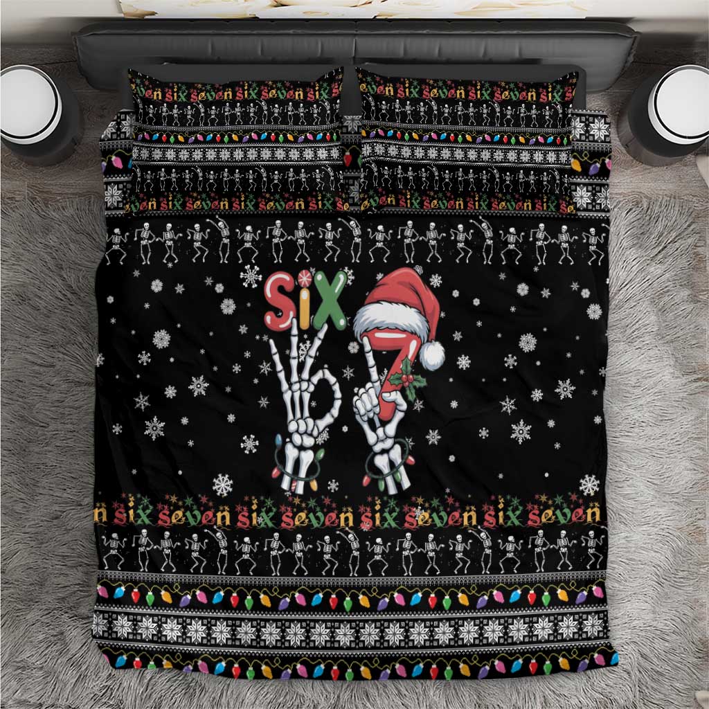 Six Seven Funny Skeleton Fingers Christmas Bedding Set Creepy Santa Skeleton Hands - Wonder Print Shop