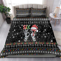 Six Seven Funny Skeleton Fingers Christmas Bedding Set Creepy Santa Skeleton Hands - Wonder Print Shop
