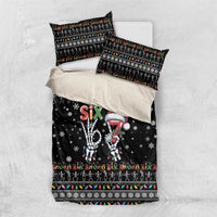 Six Seven Funny Skeleton Fingers Christmas Bedding Set Creepy Santa Skeleton Hands - Wonder Print Shop