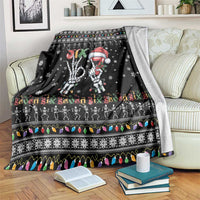 Six Seven Funny Skeleton Fingers Christmas Blanket Creepy Santa Skeleton Hands - Wonder Print Shop