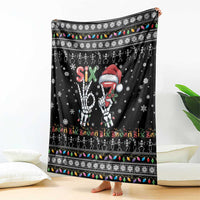 Six Seven Funny Skeleton Fingers Christmas Blanket Creepy Santa Skeleton Hands - Wonder Print Shop