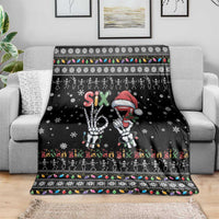 Six Seven Funny Skeleton Fingers Christmas Blanket Creepy Santa Skeleton Hands - Wonder Print Shop