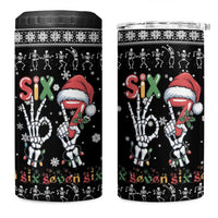Six Seven Funny Skeleton Fingers Christmas 4 in 1 Can Cooler Tumbler Creepy Santa Skeleton Hands - Wonder Print Shop