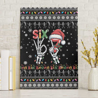 Six Seven Funny Skeleton Fingers Christmas Canvas Wall Art Creepy Santa Skeleton Hands - Wonder Print Shop