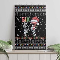 Six Seven Funny Skeleton Fingers Christmas Canvas Wall Art Creepy Santa Skeleton Hands - Wonder Print Shop