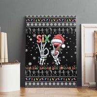 Six Seven Funny Skeleton Fingers Christmas Canvas Wall Art Creepy Santa Skeleton Hands - Wonder Print Shop